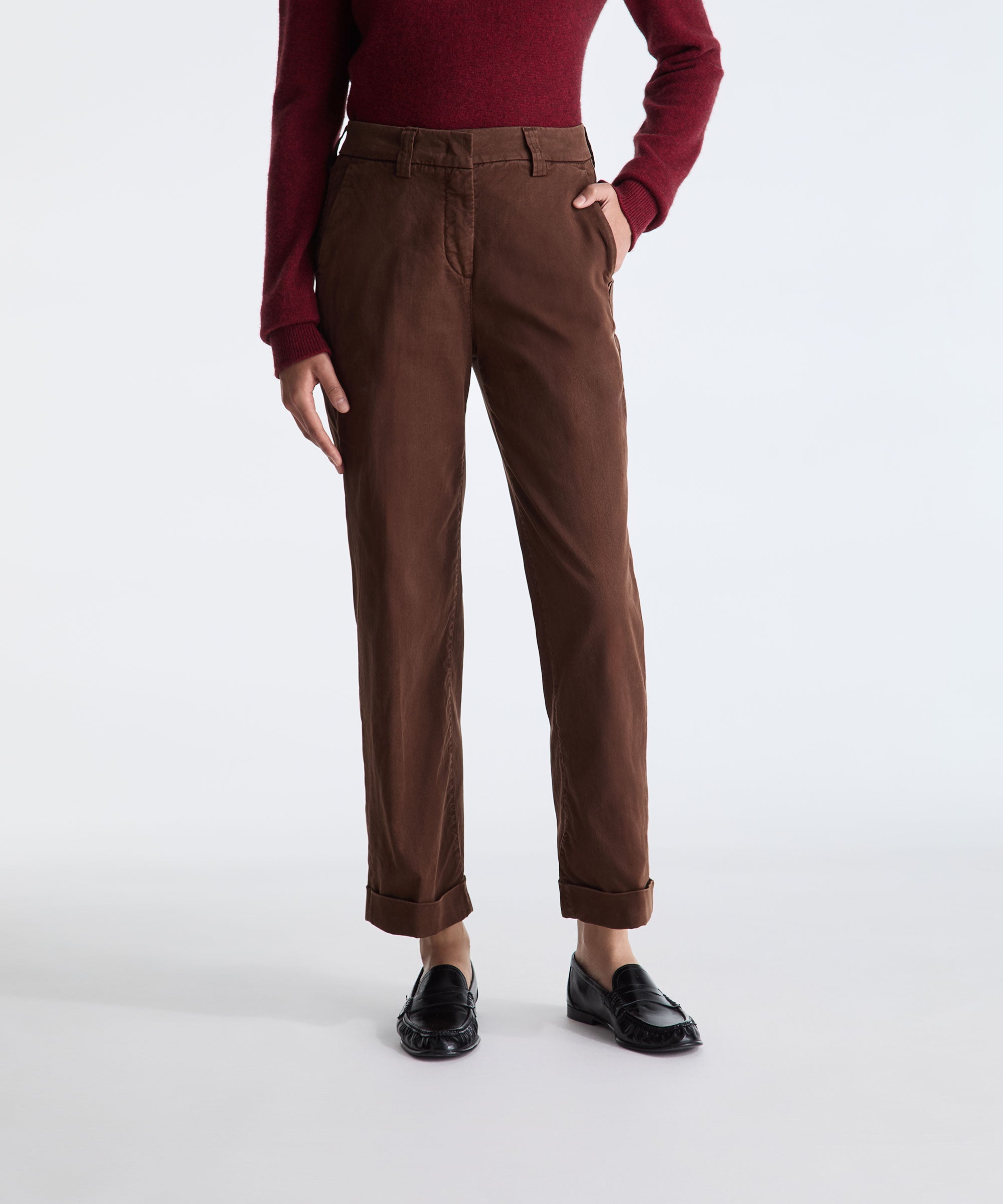 Pantaloni in gabardina stretch PED5517 99012363 194 PEUTEREY Marrone 