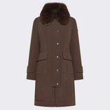 Giacca lunga con pelliccia di volpe PED5741 01192057 194 PEUTEREY Brown 