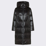 Piumino lungo in nylon lucido PED5744 01182061 NER PEUTEREY Black 
