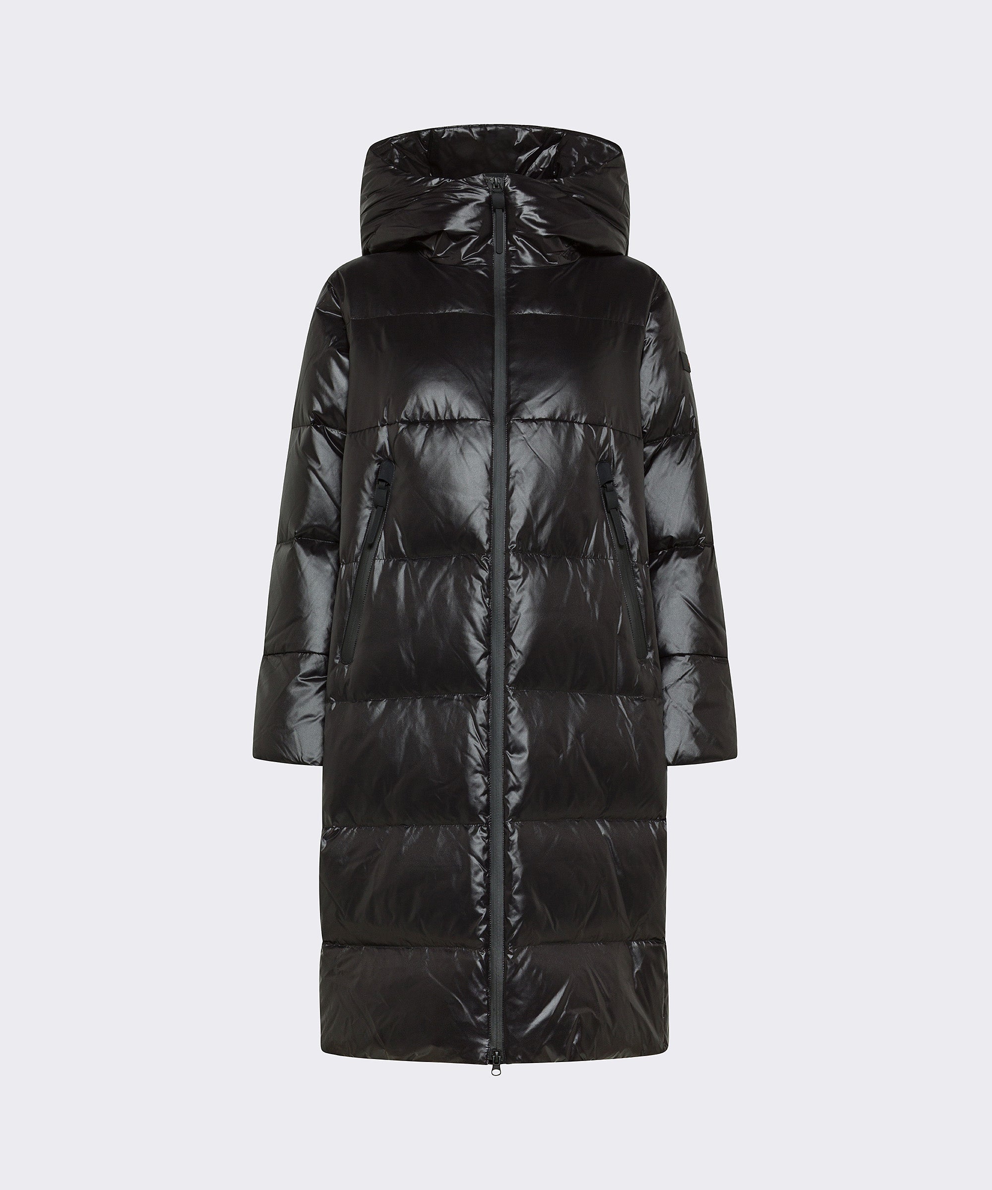 Piumino lungo in nylon lucido PED5744 01182061 NER PEUTEREY Black 
