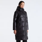 Piumino lungo in nylon lucido PED5744 01182061 NER PEUTEREY Black 