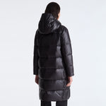 Piumino lungo in nylon lucido PED5744 01182061 NER PEUTEREY Black 