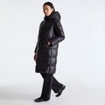 Piumino lungo in nylon lucido PED5744 01182061 NER PEUTEREY Black 