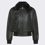 Bomber in pelle con collo staccabile PED5768 99012483 NER PEUTEREY Nero 
