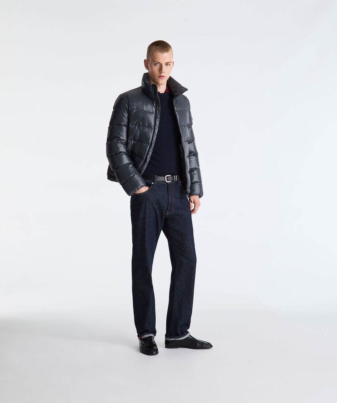 Piumino in nylon lucente PEU5939 01182061 215 PEUTEREY Blue 