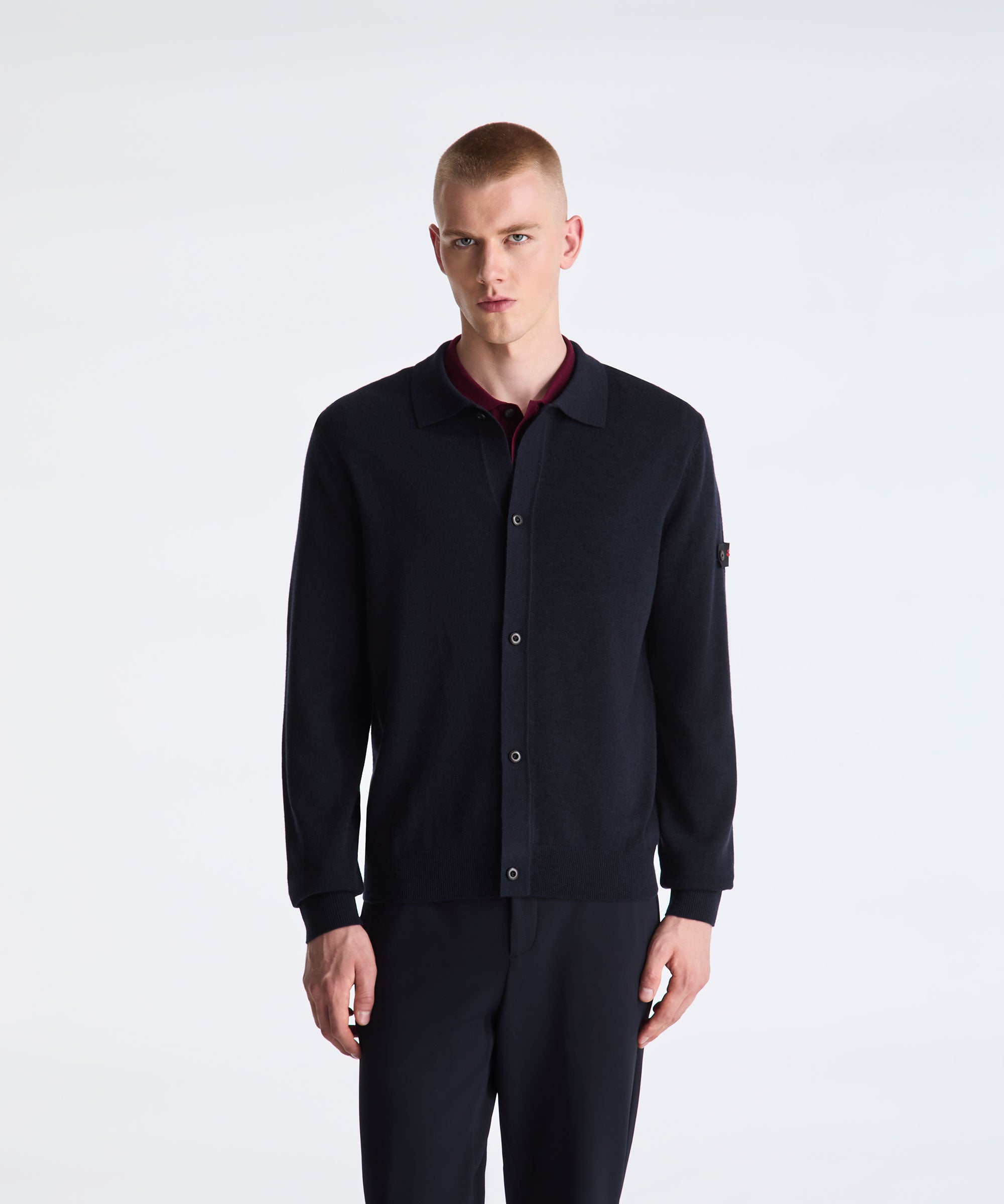 Cardigan con colletto PEU5989 99011947 215 PEUTEREY Blue 