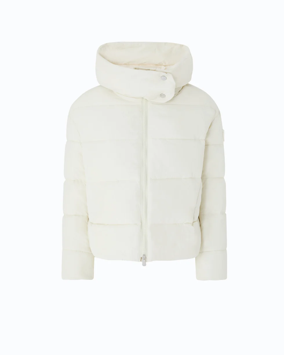 Piumino con cappuccio in tela tecnica 101602A3EA C10 PINKO Panna 