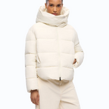 Piumino con cappuccio in tela tecnica 101602A3EA C10 PINKO Panna 