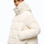Piumino con cappuccio in tela tecnica 101602A3EA C10 PINKO Panna 