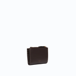 Portafoglio piccolo in pelle liscia con logo 103610A0F1 M12Q PINKO Marrone-mascara antique 