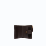 Portafoglio piccolo in pelle liscia con logo 103610A0F1 M12Q PINKO Marrone-mascara antique 