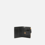 Portafoglio piccolo in pelle liscia con logo 103610A0F1 Z99Q PINKO Nero-antigue gold 