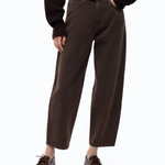 Pantaloni barrel fit in bull denim 103857A3KU L72 PINKO Marrone testa moro 