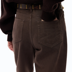 Pantaloni barrel fit in bull denim 103857A3KU L72 PINKO Marrone testa moro 