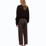 Pantaloni barrel fit in bull denim 103857A3KU L72 PINKO Marrone testa moro 