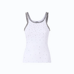 Top a costine con ricami gioiello 104109A3J4 Z04 PINKO Bianco brill. 