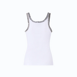 Top a costine con ricami gioiello 104109A3J4 Z04 PINKO Bianco brill. 