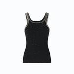 Top a costine con ricami gioiello 104109A3J4 Z99 PINKO Nero limousine 