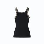 Top a costine con ricami gioiello 104109A3J4 Z99 PINKO Nero limousine 