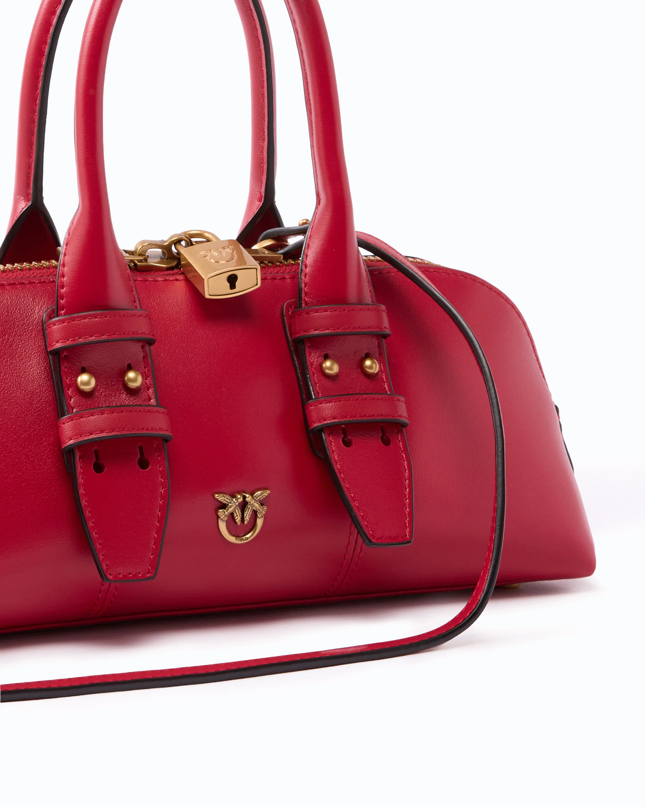Borsa piccola a mano in pelle 105334A0QO R59Q PINKO Rosso rio antique gold 