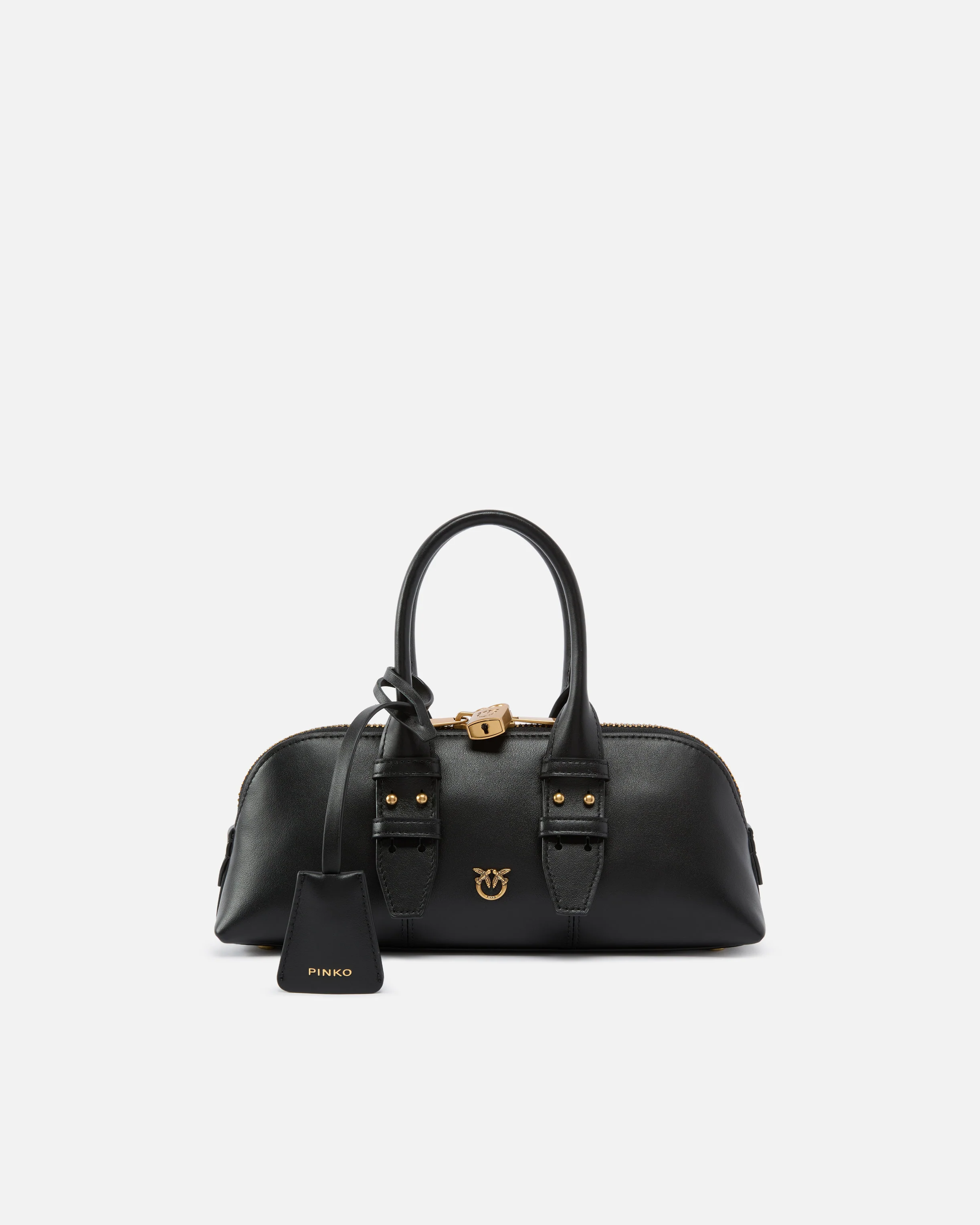 Borsa piccola a mano in pelle 105334A0QO Z99Q PINKO Nero-antique gold 