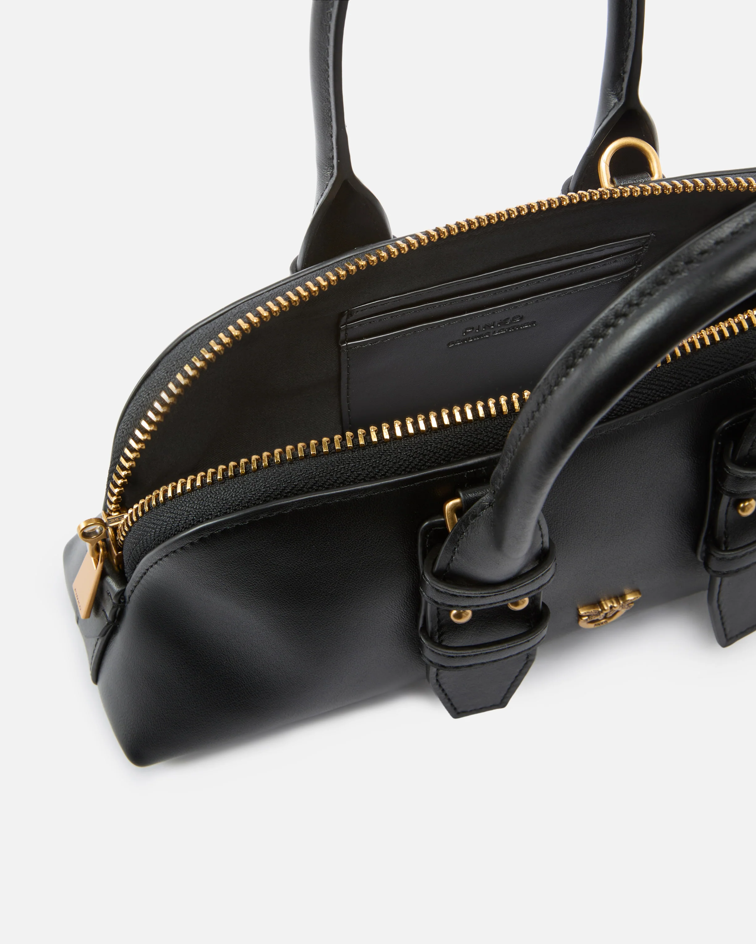 Borsa piccola a mano in pelle 105334A0QO Z99Q PINKO Nero-antique gold 