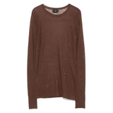 Maglia girocollo con paillettes 105398A2PM L73 PINKO Marrone oliva 