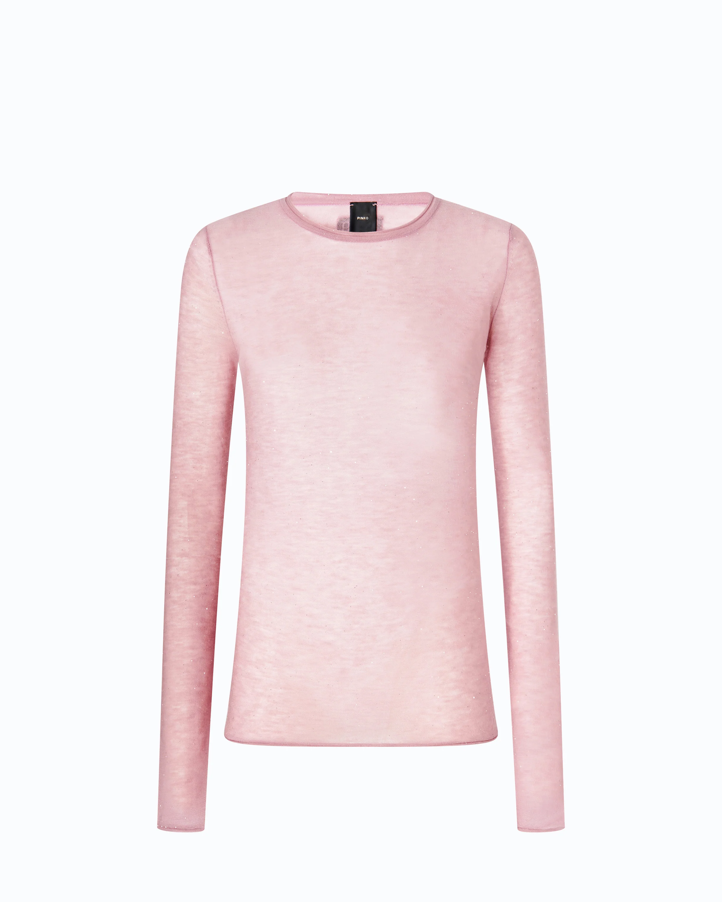 Maglia girocollo con paillettes 105398A2PM O06 PINKO Viola ghiaccio 