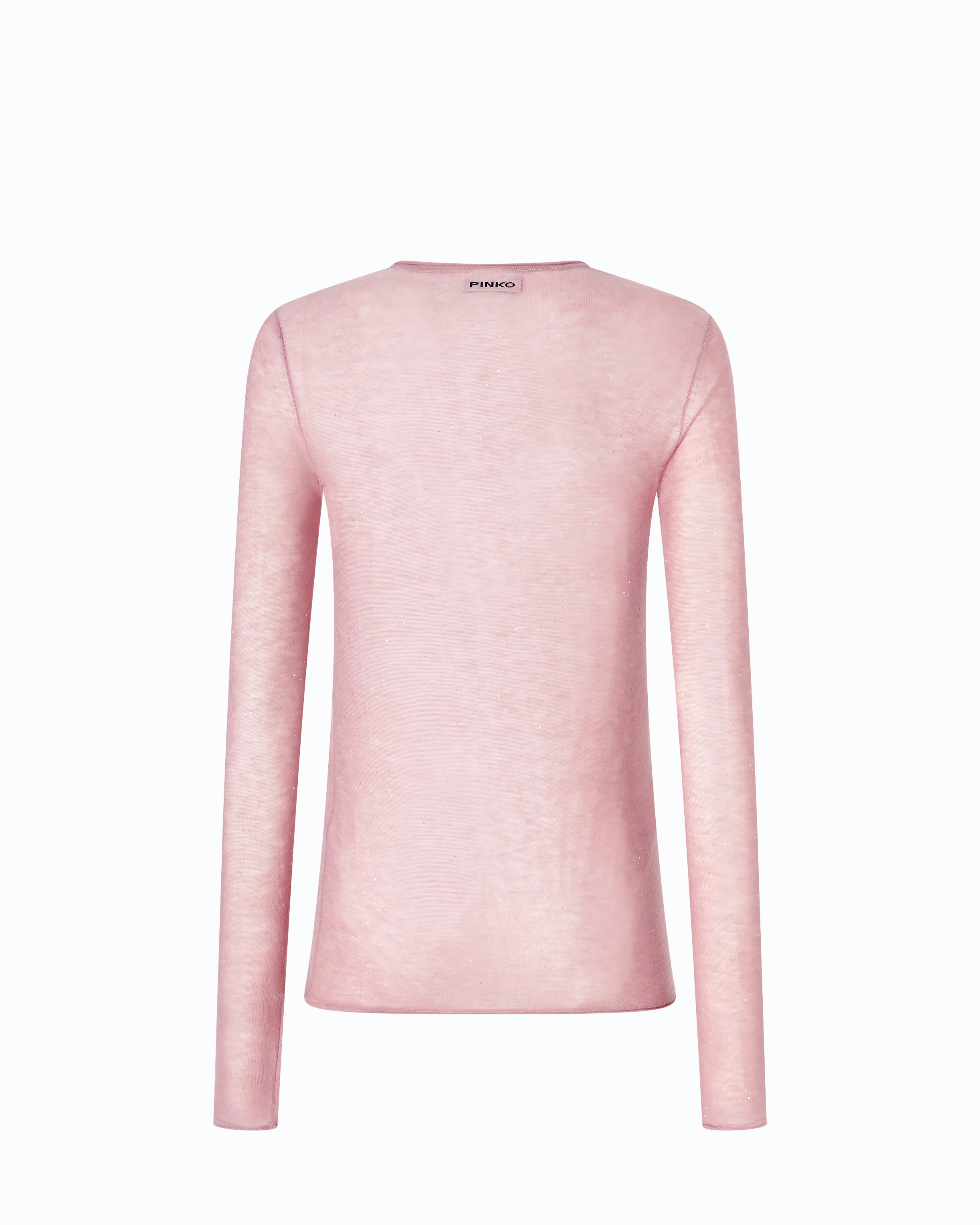 Maglia girocollo con paillettes 105398A2PM O06 PINKO Viola ghiaccio 