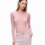 Maglia girocollo con paillettes 105398A2PM O06 PINKO Viola ghiaccio 