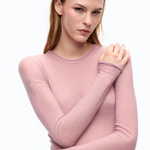 Maglia girocollo con paillettes 105398A2PM O06 PINKO Viola ghiaccio 
