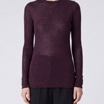 Maglia girocollo con paillettes 105398A2PM W63 PINKO Viola prugna perfetto 