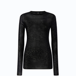 Maglia girocollo con paillettes 105398A2PM Z99 PINKO Nero limousine 
