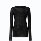 Maglia girocollo con paillettes 105398A2PM Z99 PINKO Nero limousine 