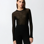 Maglia girocollo con paillettes 105398A2PM Z99 PINKO Nero limousine 