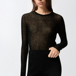 Maglia girocollo con paillettes 105398A2PM Z99 PINKO Nero limousine 