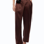 Pantaloni in satin a portafoglio 105570A3GB L86 PINKO Ciocc. amaro 