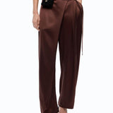 Pantaloni in satin a portafoglio 105570A3GB L86 PINKO Ciocc. amaro 
