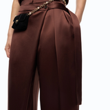 Pantaloni in satin a portafoglio 105570A3GB L86 PINKO Ciocc. amaro 