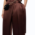 Pantaloni in satin a portafoglio 105570A3GB L86 PINKO Ciocc. amaro 