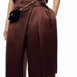 Pantaloni in satin a portafoglio 105570A3GB L86 PINKO Ciocc. amaro 