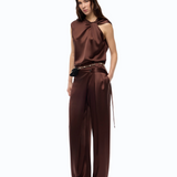 Pantaloni in satin a portafoglio 105570A3GB L86 PINKO Ciocc. amaro 