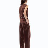 Pantaloni in satin a portafoglio 105570A3GB L86 PINKO Ciocc. amaro 