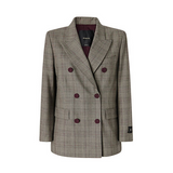 Giacca doppiopetto 105617A3FF CYZ PINKO Beige/bordeaux/nero 