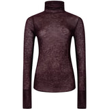 Maglia aderente a collo alto con micro paillettes 105821A2PM W63 PINKO Viola prugna perfetto 
