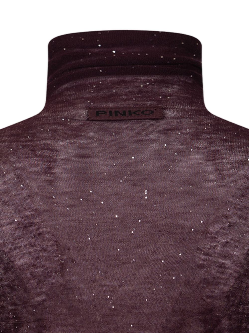 Maglia aderente a collo alto con micro paillettes 105821A2PM W63 PINKO Viola prugna perfetto 