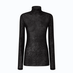 Maglia aderente a collo alto con micro paillettes 105821A2PM Z99 PINKO Nero limousine 