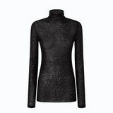 Maglia aderente a collo alto con micro paillettes 105821A2PM Z99 PINKO Nero limousine 