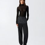 Maglia aderente a collo alto con micro paillettes 105821A2PM Z99 PINKO Nero limousine 