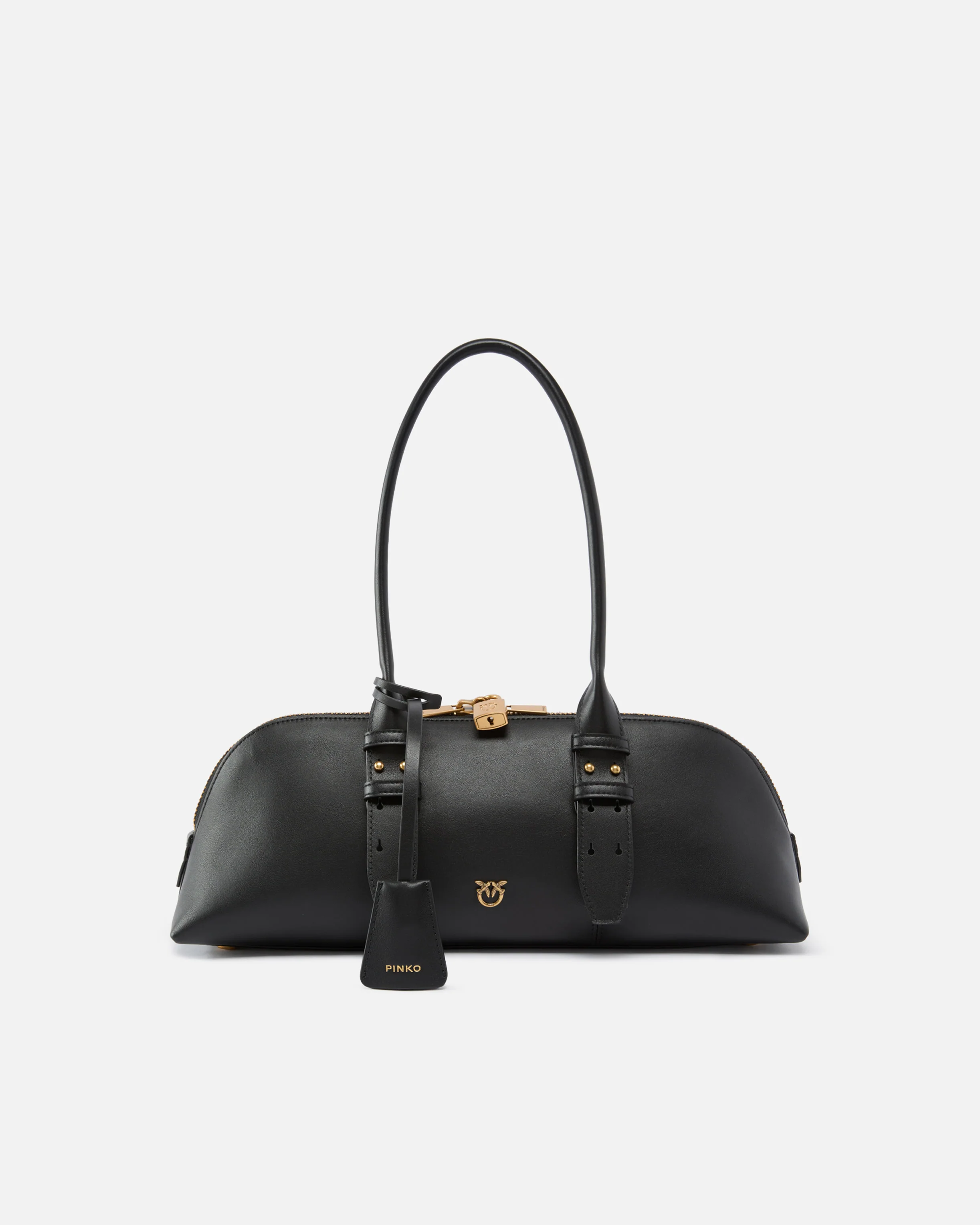 Borsa grande a spallal in pelle 106169A0QO Z99Q PINKO Nero-antique gold 